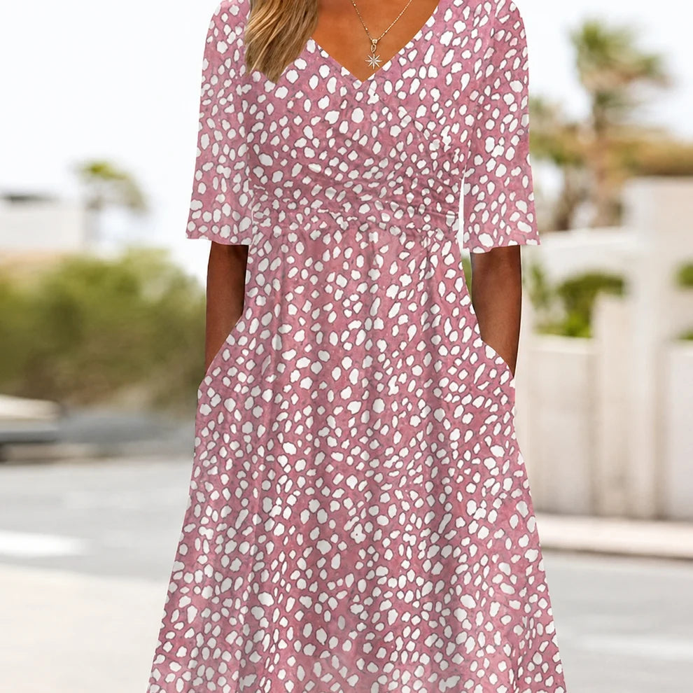 Tess™ | Elegante Midi Jurk Met Buikcamouflerend Design