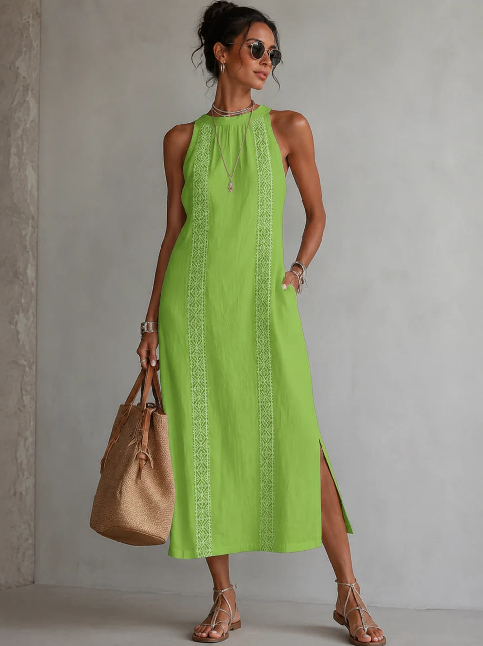 Marit™ | Airy Tummy-Camouflaging Embroidered Dress