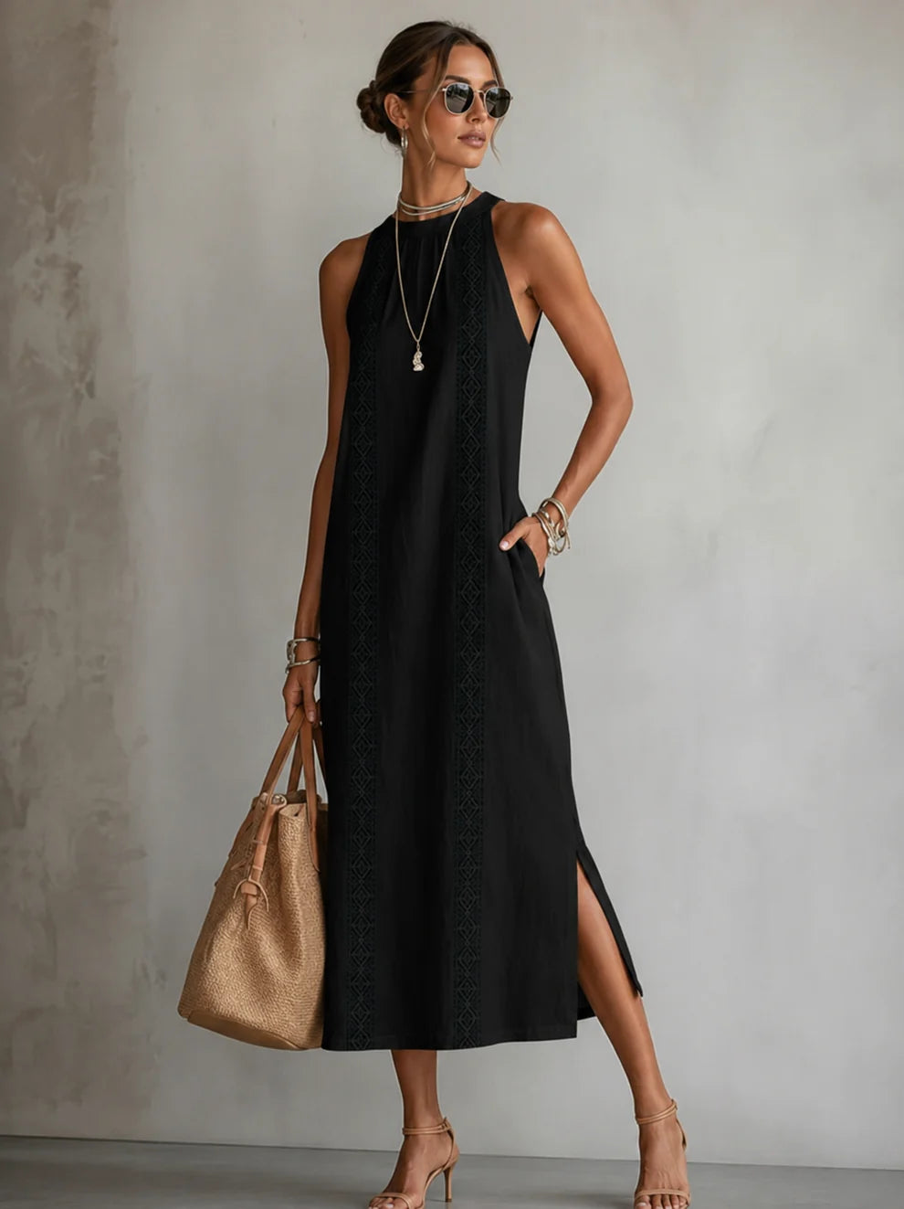 Marit™ | Airy Tummy-Camouflaging Embroidered Dress
