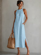 Marit™ | Airy Tummy-Camouflaging Embroidered Dress