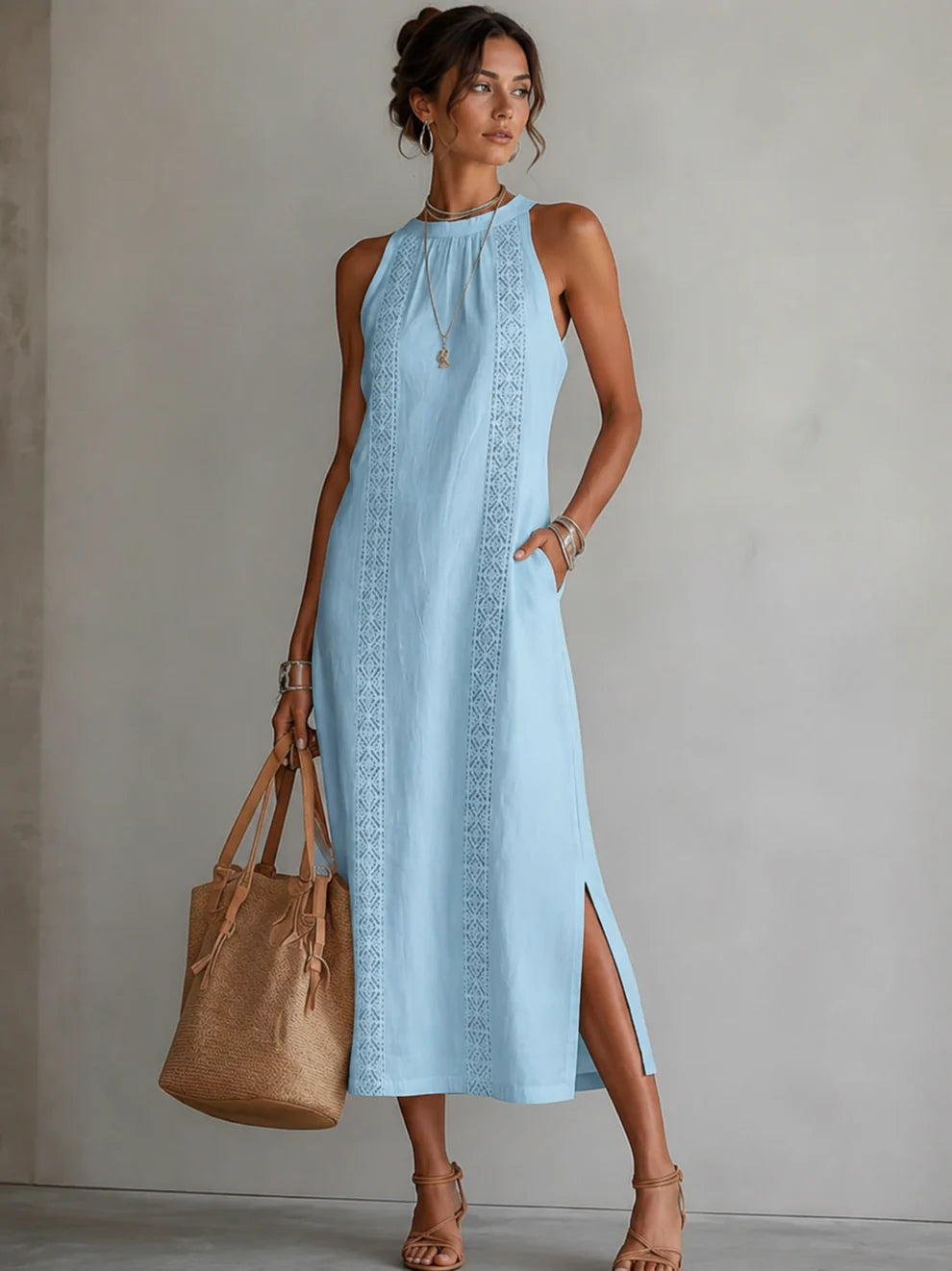 Marit™ | Airy Tummy-Camouflaging Embroidered Dress