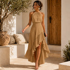 Celina™ | Tummy-Covering Midi Dress with Ruffle