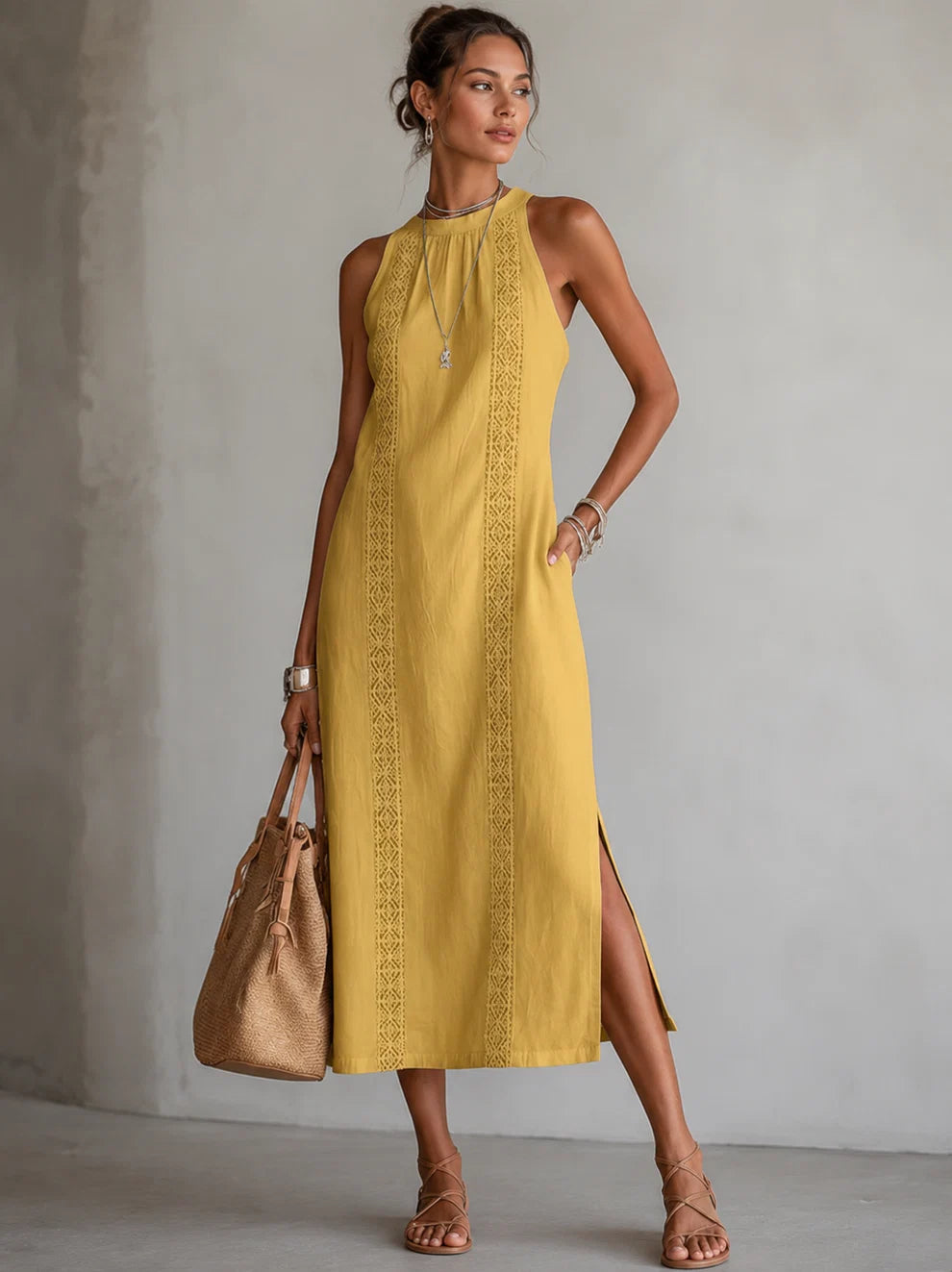 Marit™ | Airy Tummy-Camouflaging Embroidered Dress