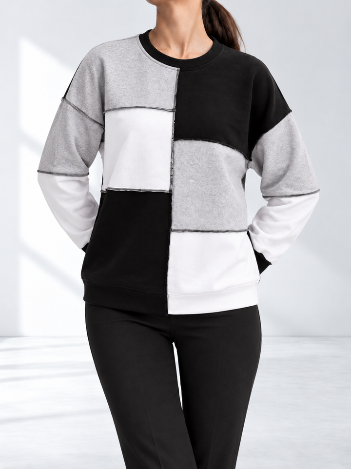 Monica™ | Colorblock Patchwork Sweater