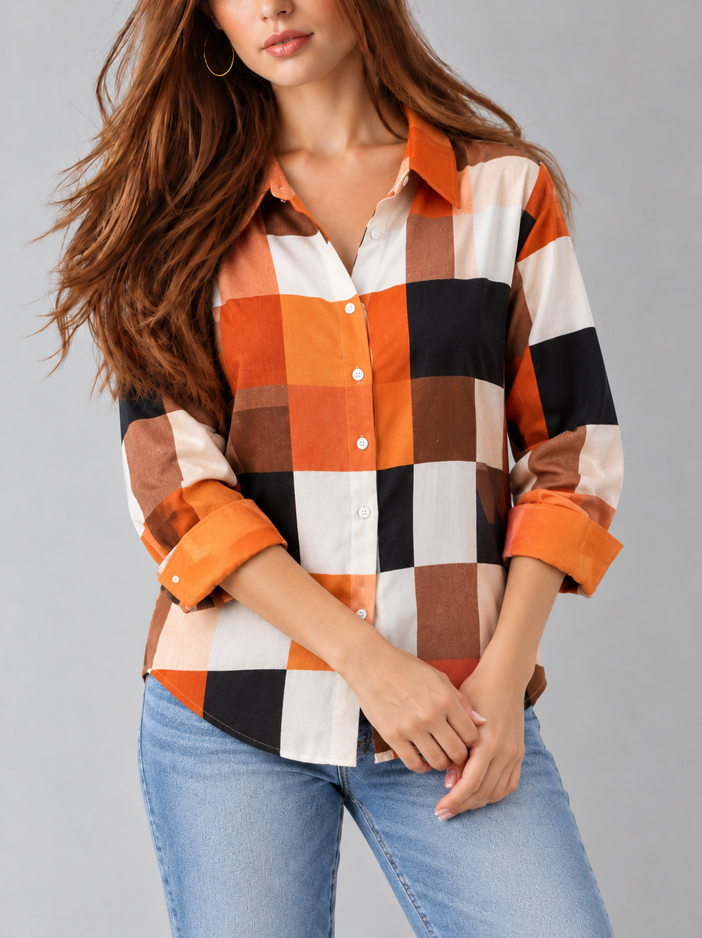 Solene™ | Blouse met Pailletten en Knopen