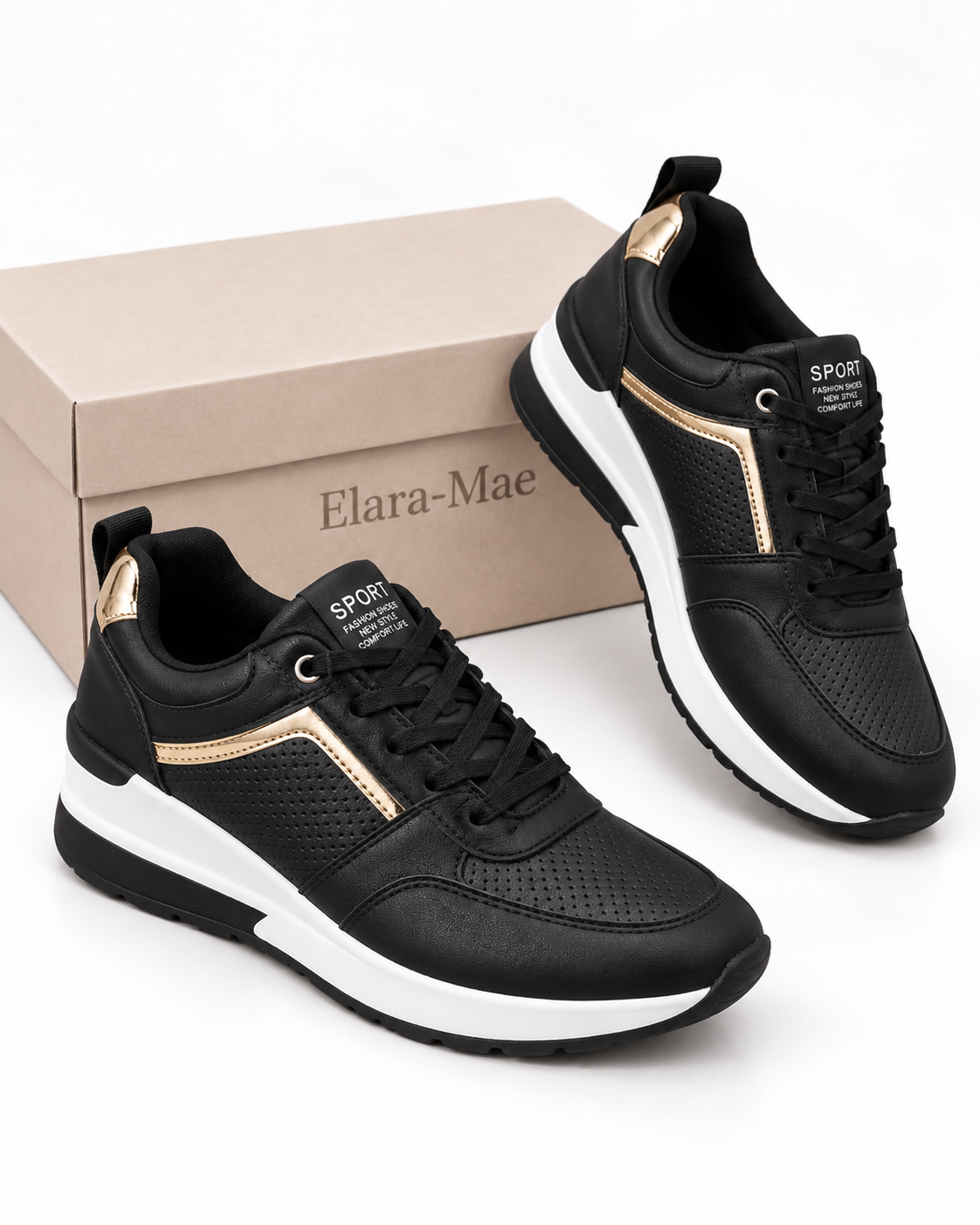 Elara-Mae™ – Casual Sneakers met Sleehak en Plateau
