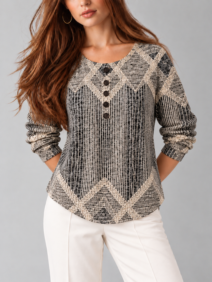 Mila™ | Blouse met Kleurrijke Abstracte Print