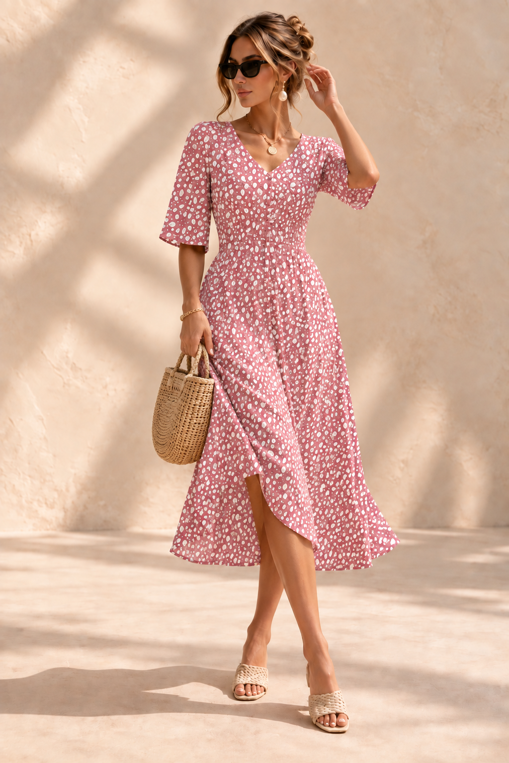 Tess™ | Elegante Midi-jurk met Buikcamouflerend Ontwerp