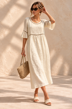 Amara™ | Elegante Buikbedekkende Midi-jurk