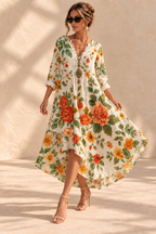 Jolene™ | Elegante Buikcamouflerende Bloemenjurk