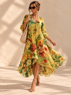 Jolene™ | Elegante Buikcamouflerende Bloemenjurk