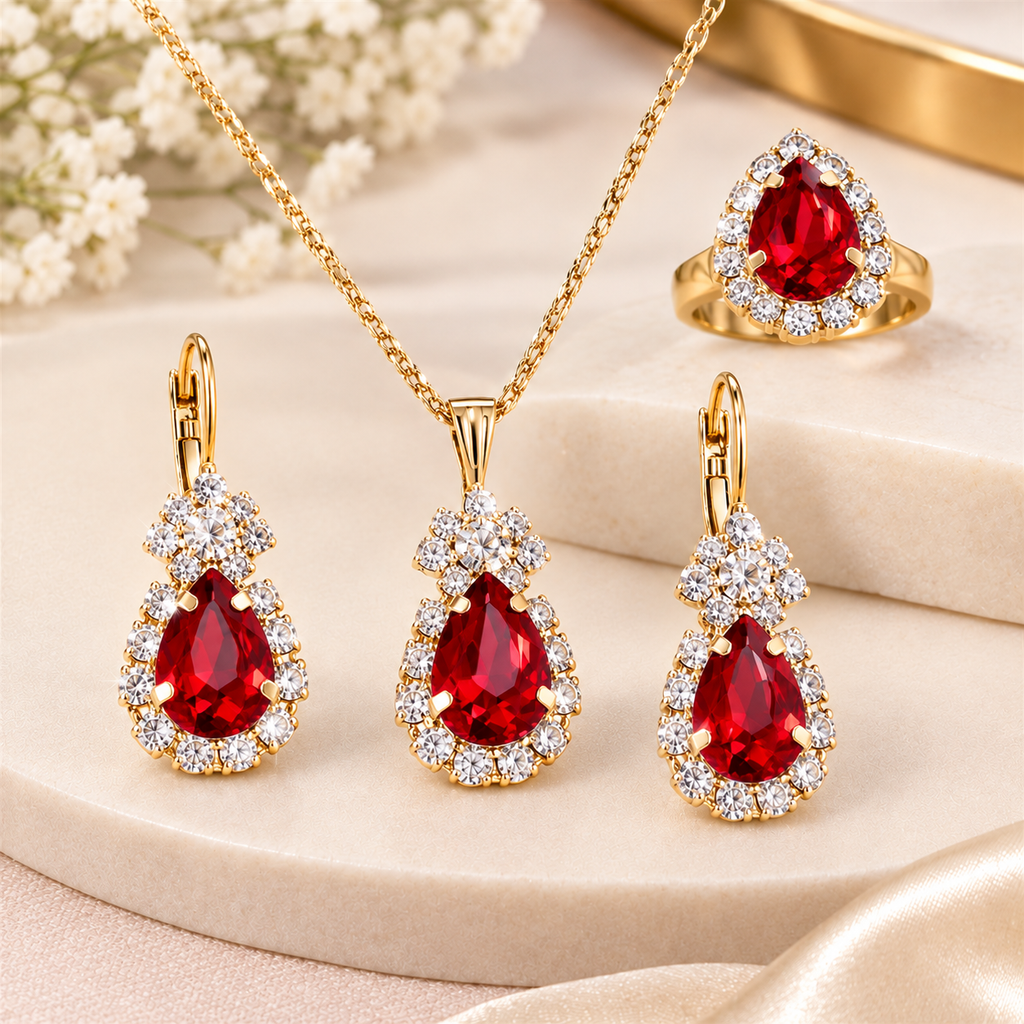 Sapphira™ | Blauwe Druppelkristal Sieradenset
