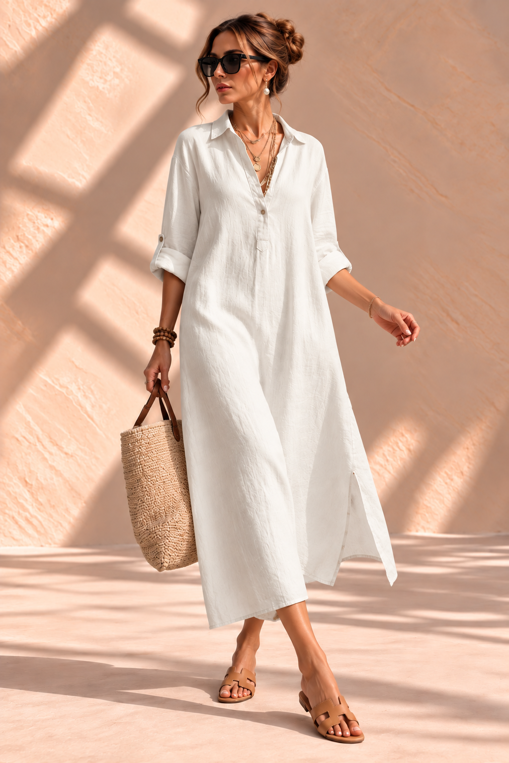 Camille™ | Linnen Blousejurk