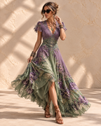Noraya™ | Stijlvolle Vintage-geïnspireerde Boho Jurk – Verfijnde Vrijheid in Stijl