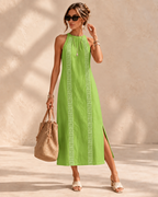 Isadora™ | Soepelvallende Geborduurde Midi-jurk
