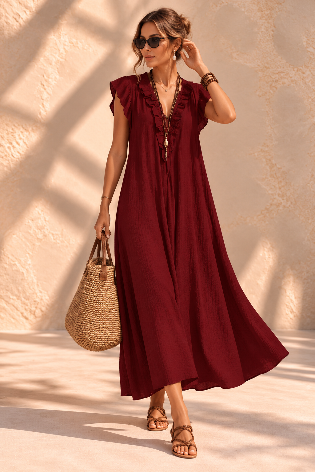 Camélia™ | Bohemian Buikcamouflerende Maxi-jurk