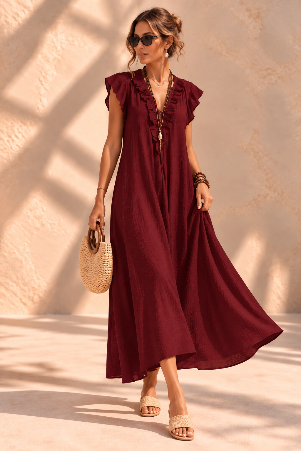 Camélia™ | Bohemian Buikcamouflerende Maxi-jurk