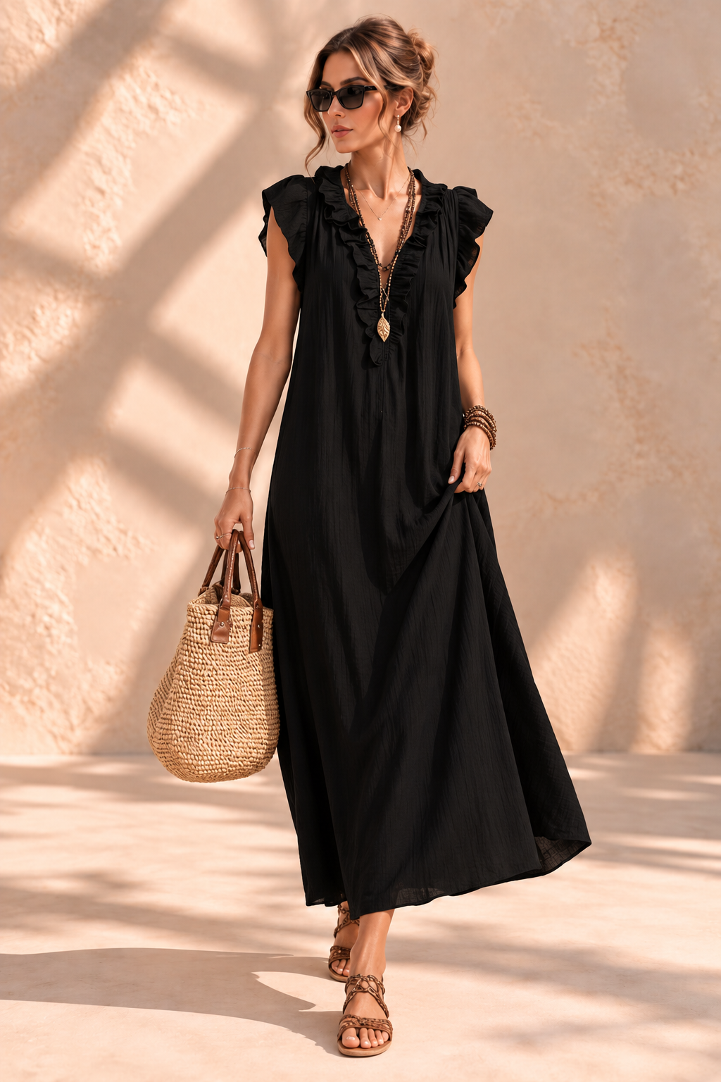 Camélia™ | Bohemian Buikcamouflerende Maxi-jurk