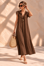 Camélia™ | Bohemian Buikcamouflerende Maxi-jurk