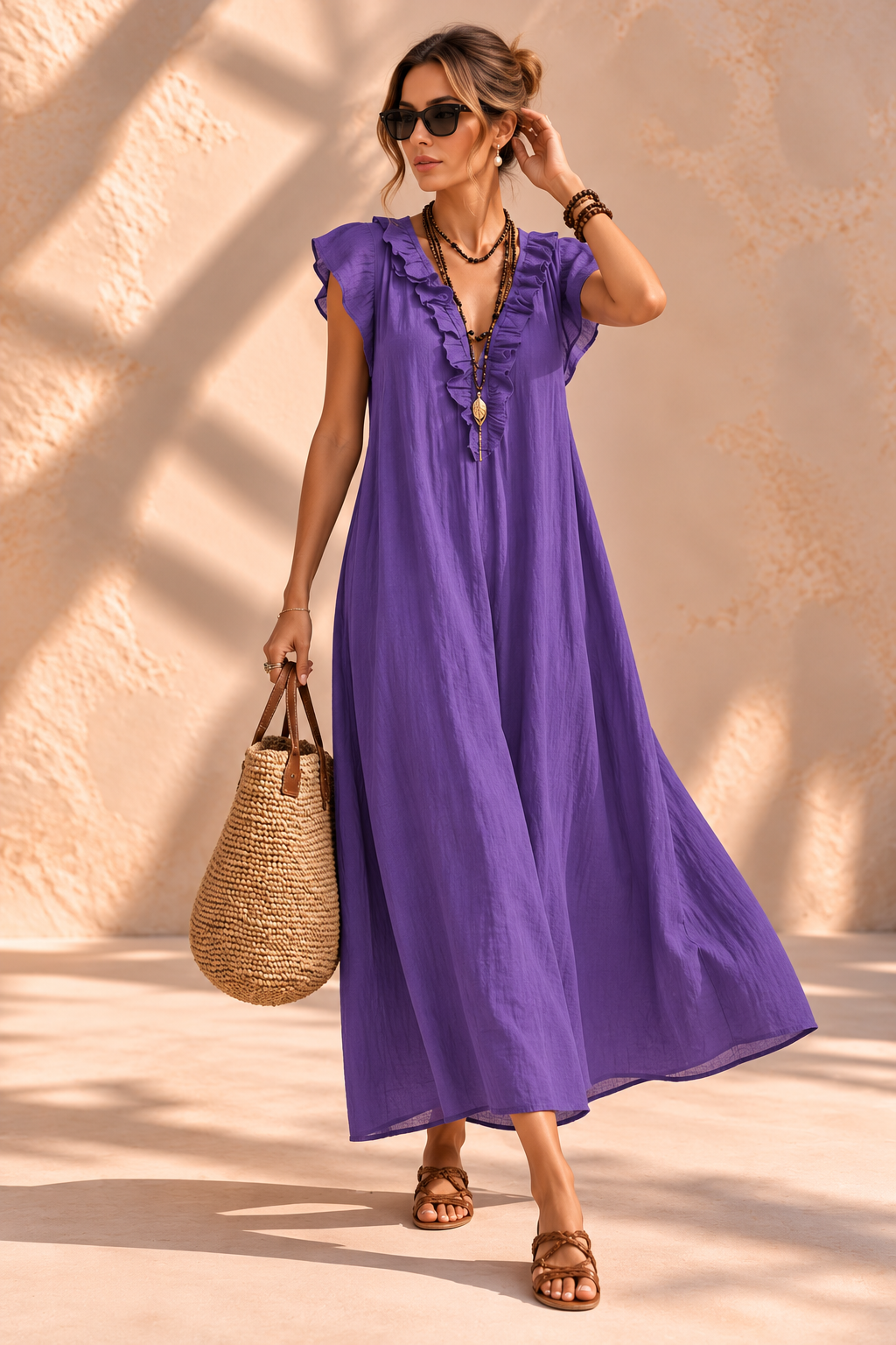 Camélia™ | Bohemian Buikcamouflerende Maxi-jurk