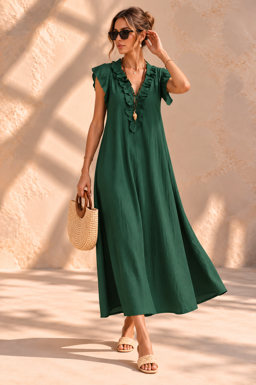 Camélia™ | Bohemian Buikcamouflerende Maxi-jurk