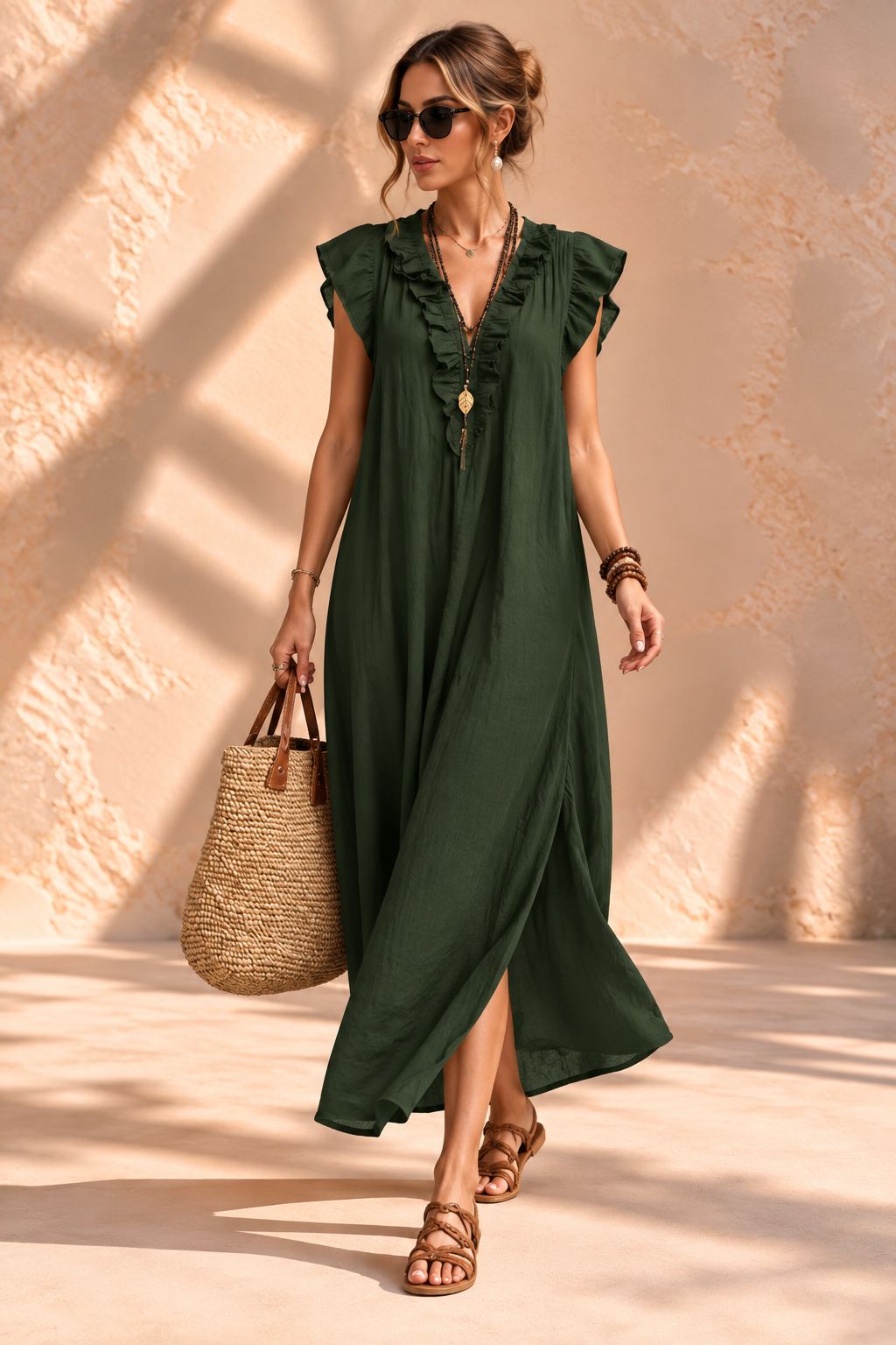 Camélia™ | Bohemian Buikcamouflerende Maxi-jurk