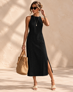 Isadora™ | Soepelvallende Geborduurde Midi-jurk