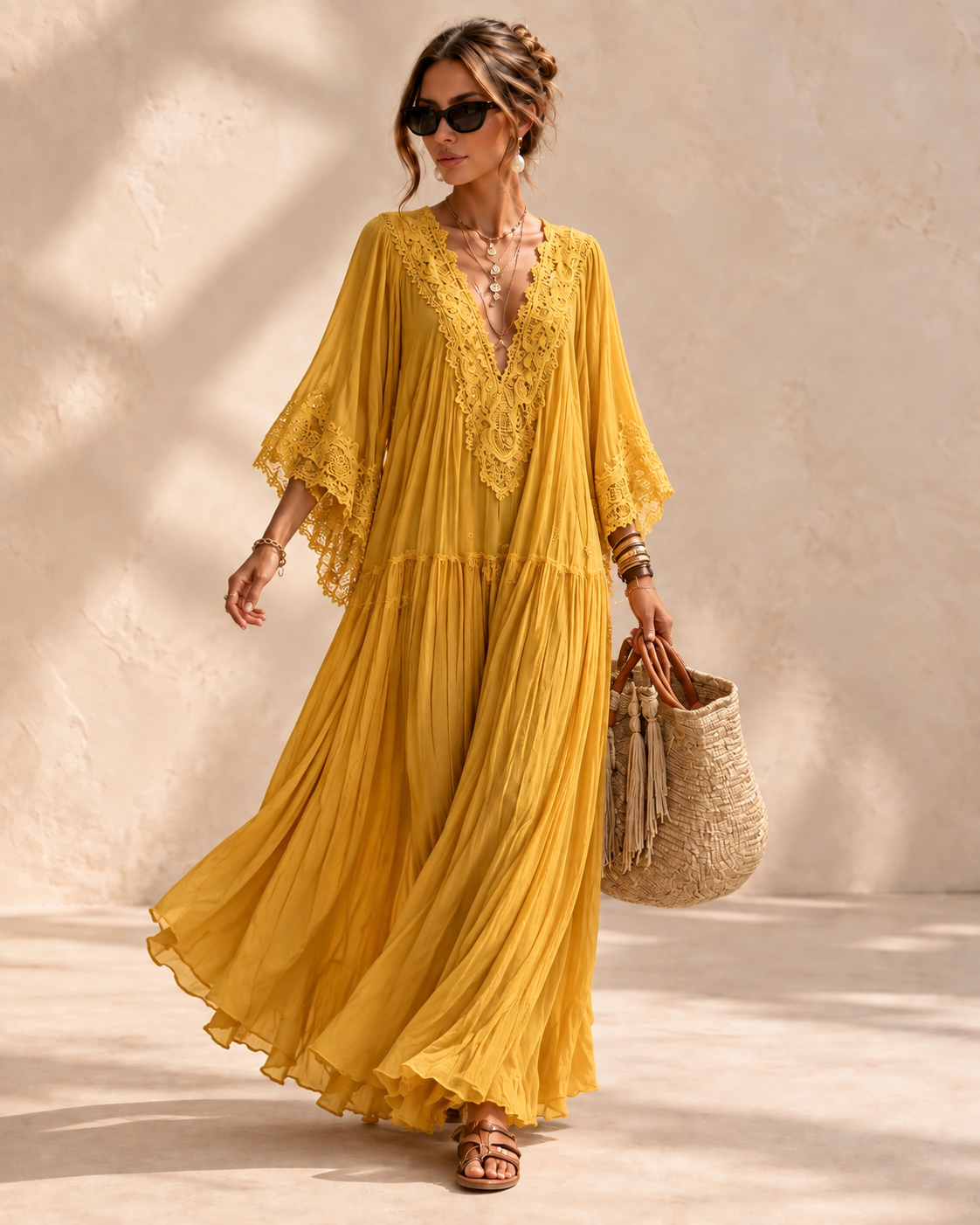 Sienna™ | Kanten Maxi-jurk