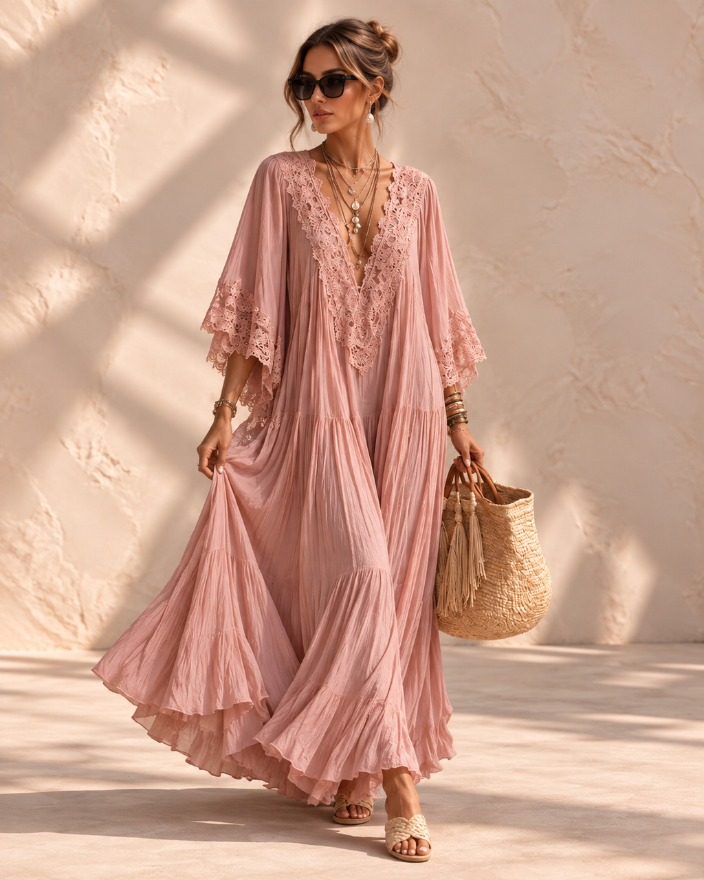 Sienna™ | Kanten Maxi-jurk