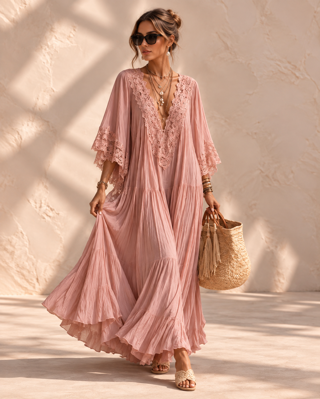 Sienna™ | Kanten Maxi-jurk