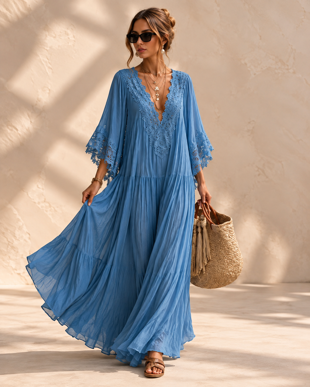 Sienna™ | Kanten Maxi-jurk