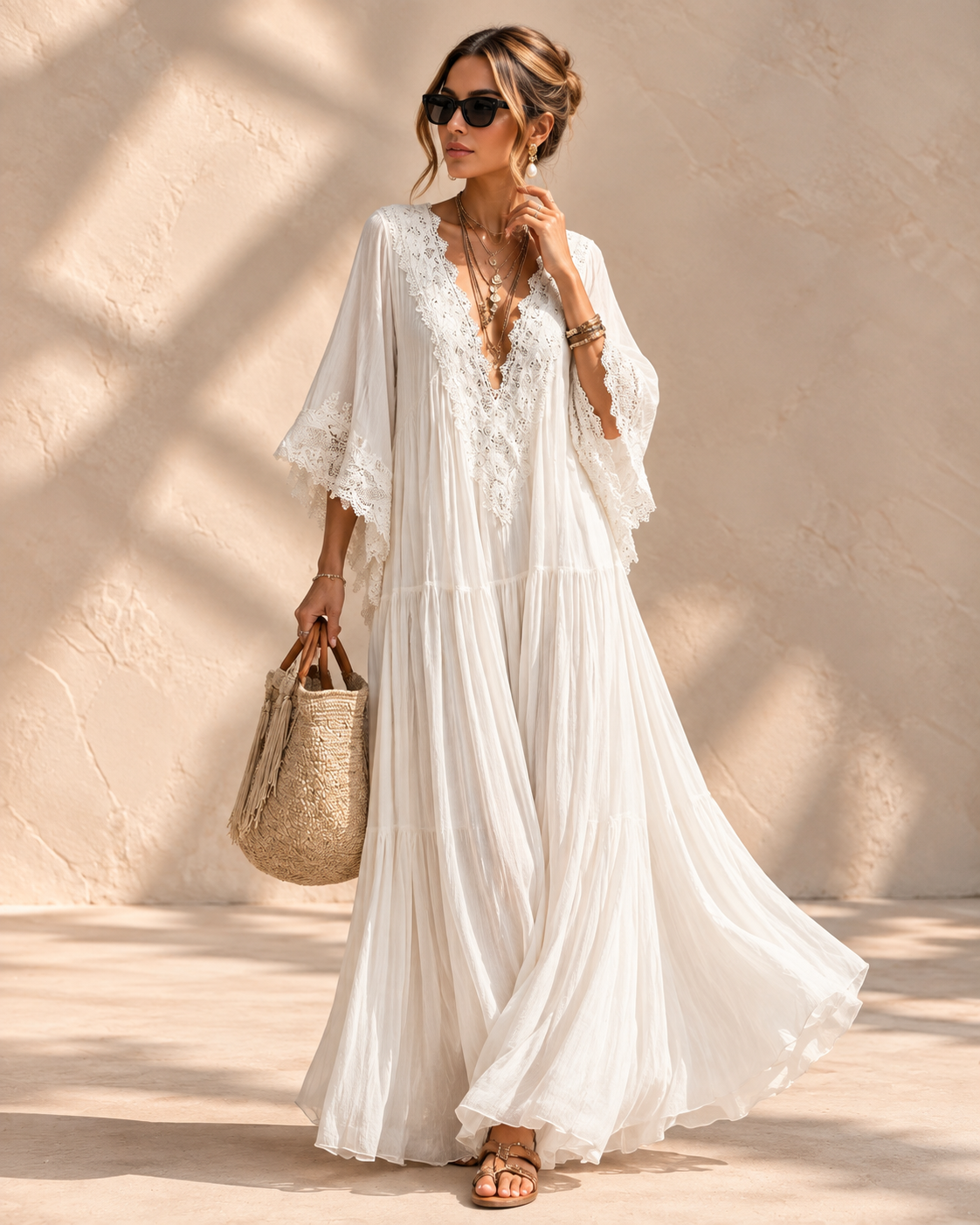 Sienna™ | Kanten Maxi-jurk