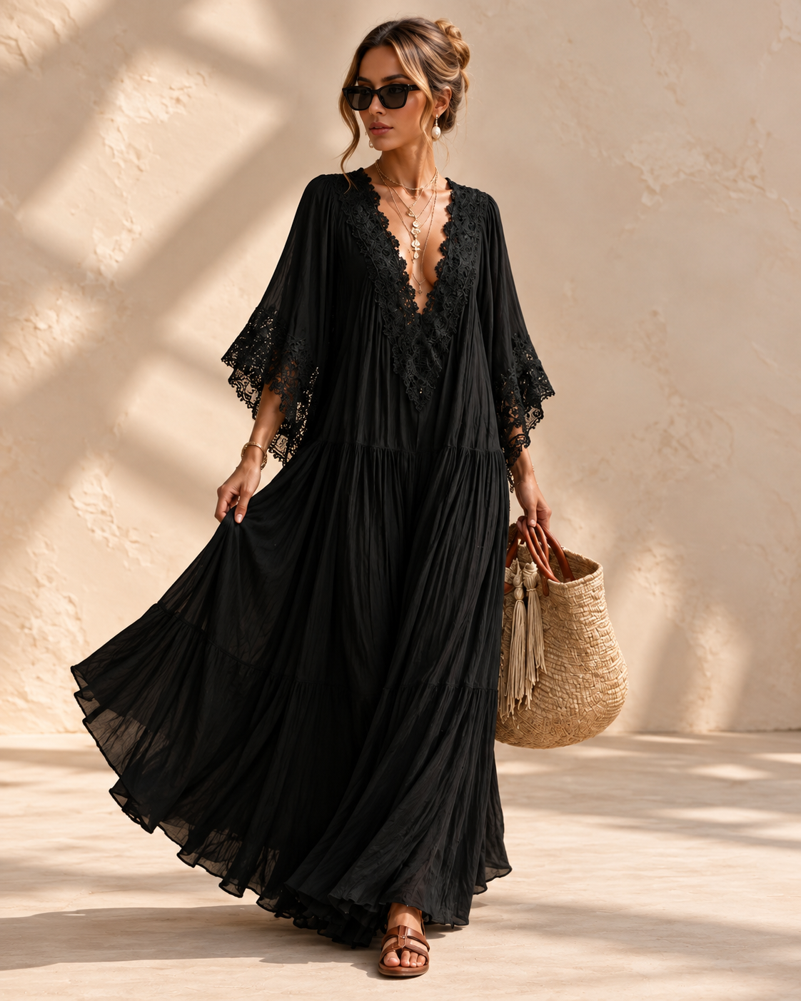 Sienna™ | Kanten Maxi-jurk
