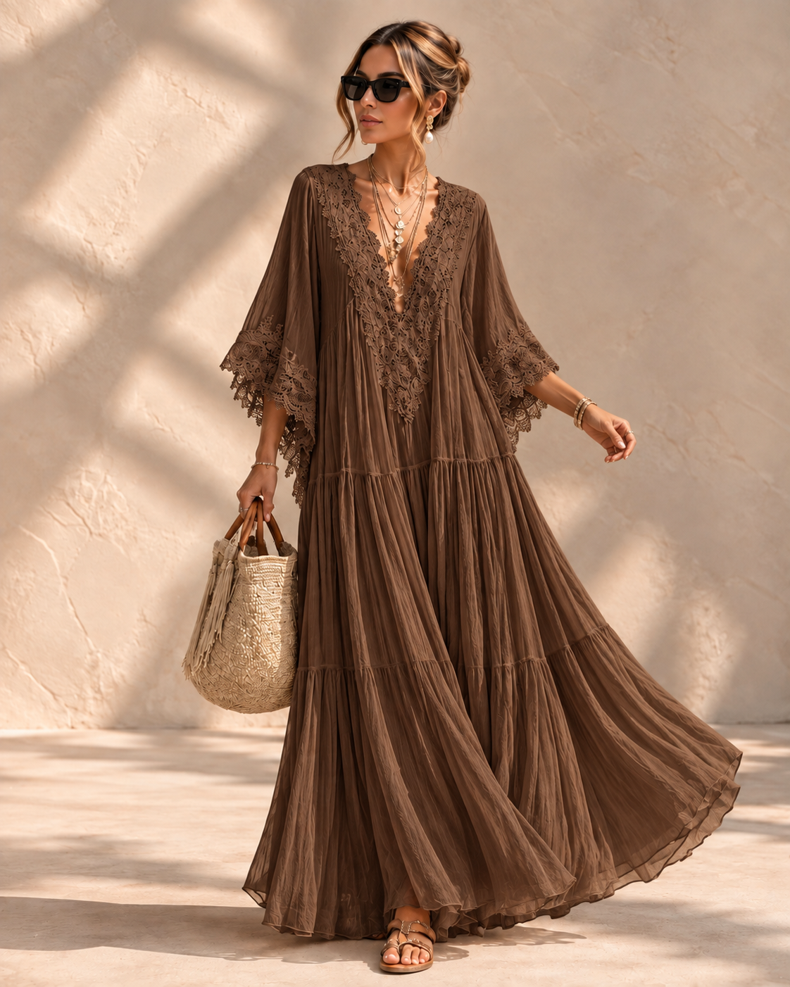Sienna™ | Kanten Maxi-jurk