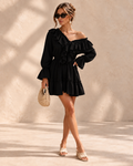 Isla™ | One-Shoulder Mini-jurk met Ruches