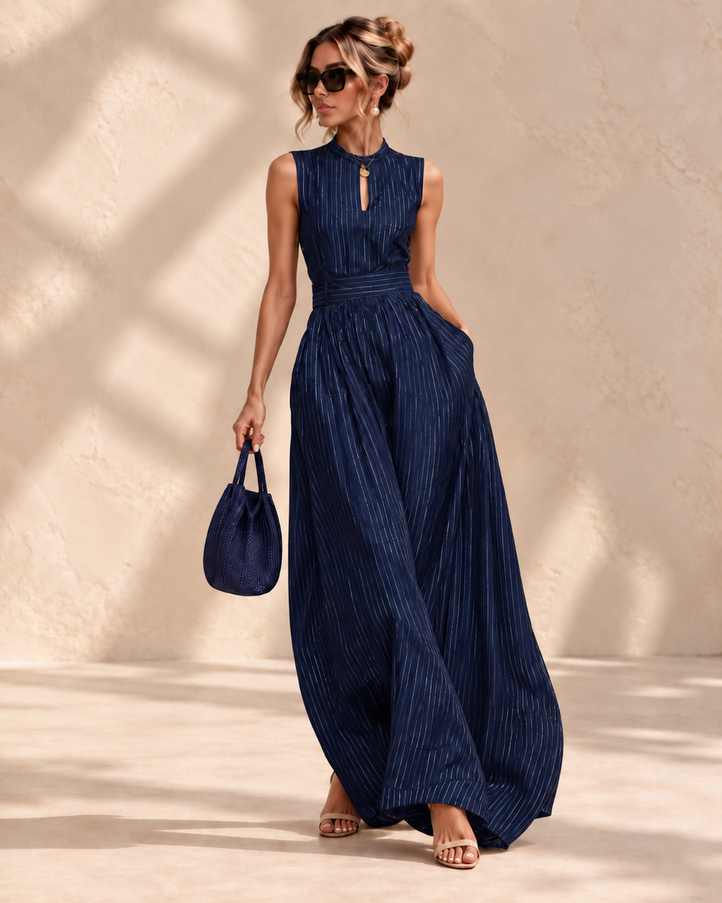 Celeste™ | Mouwloze Jumpsuit met Wijde Pijpen