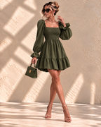 Camille™ | Gesmokte Mini-jurk met Ruches