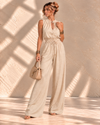 Jette™ | Mouwloze Jumpsuit met Wijde Pijpen