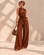 Jette™ | Mouwloze Jumpsuit met Wijde Pijpen