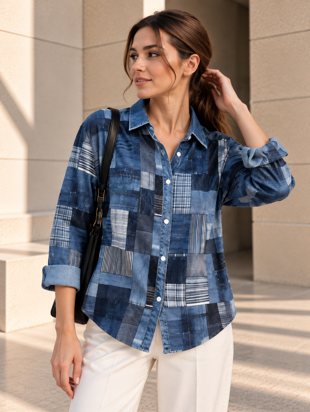 Flora™ | Tropische Flamingo Blouse met Knopen