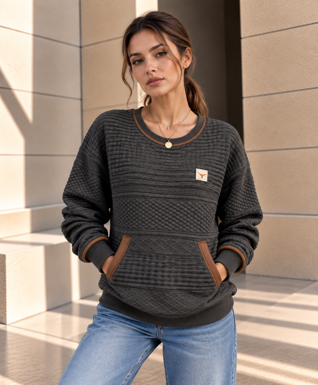 Hadley™ | Sweater met Textuur en Zak