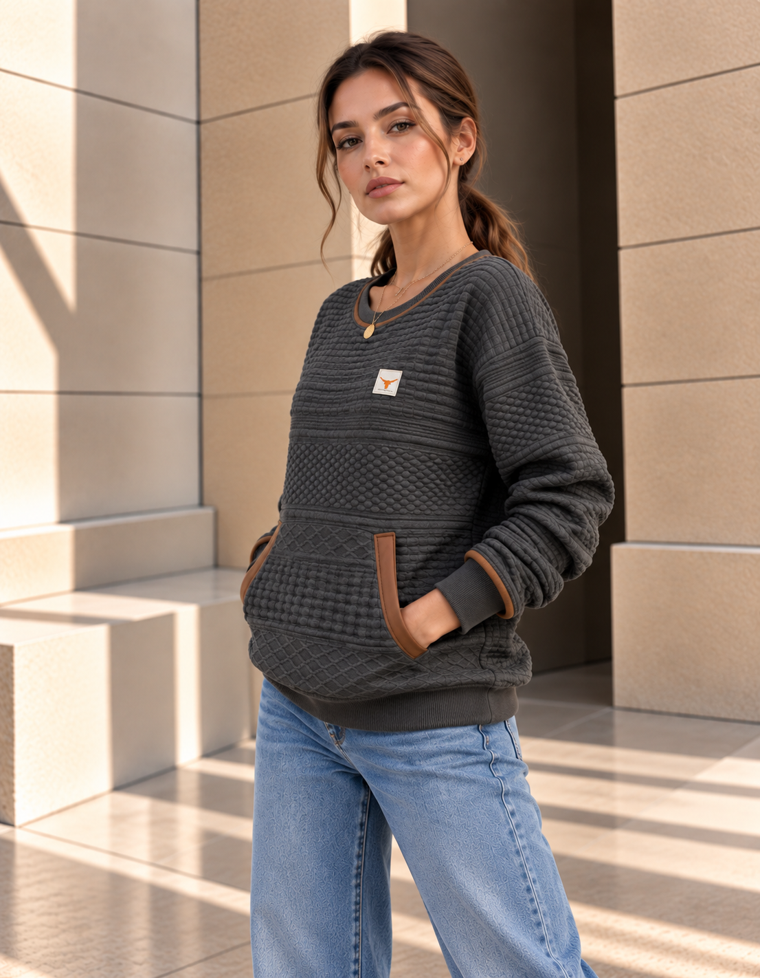 Hadley™ | Sweater met Textuur en Zak