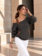 Dakota™ | One-Shoulder Sweater met Textuur