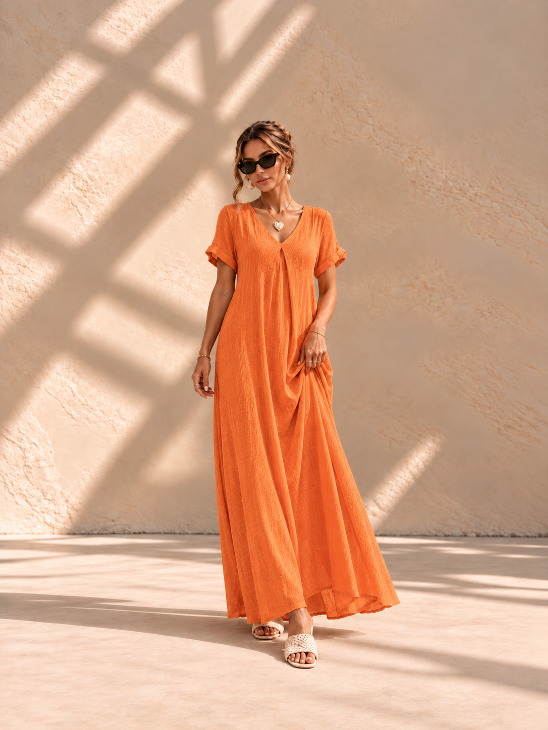 Violet™ | Soepelvallende Maxi-jurk