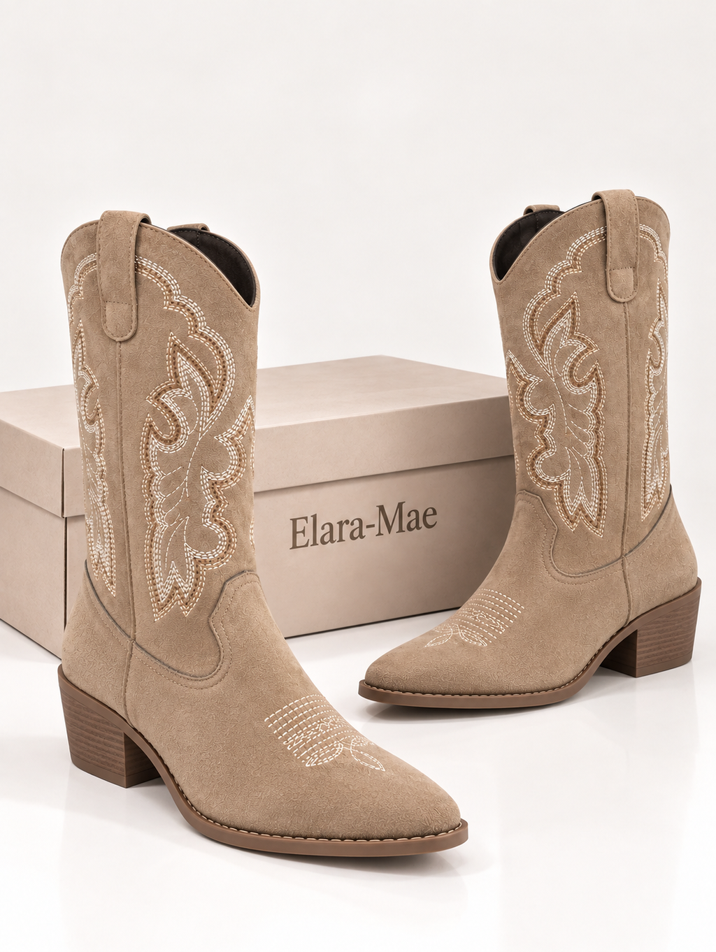 Elara-Mae™ | Blush Western Laarzen