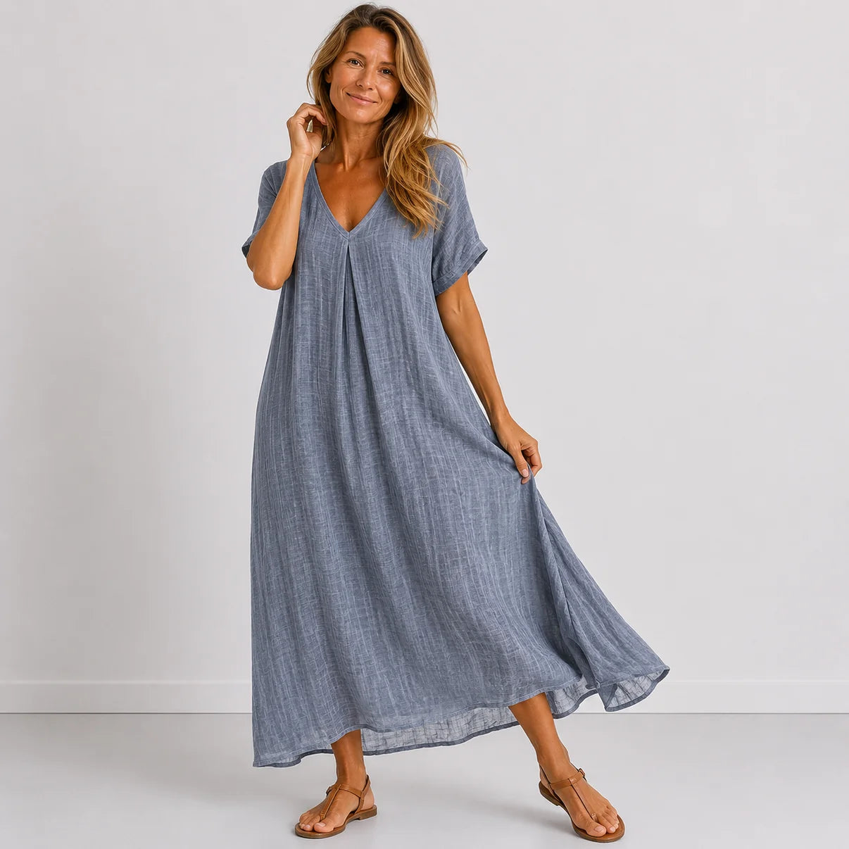 Violet™ | Soepelvallende Maxi Jurk