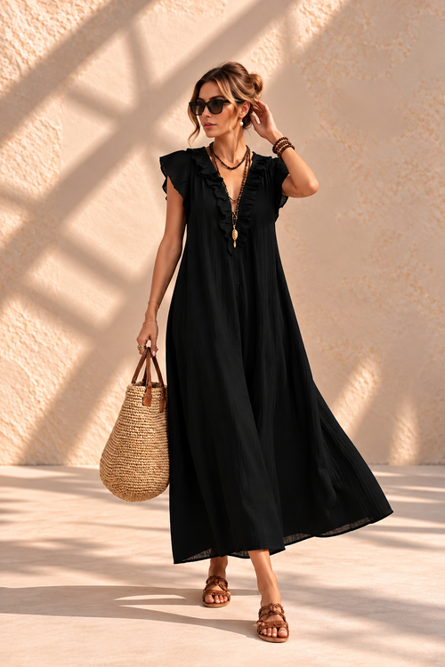 Camélia™ | Bohemian Buikcamouflerende Maxi-jurk