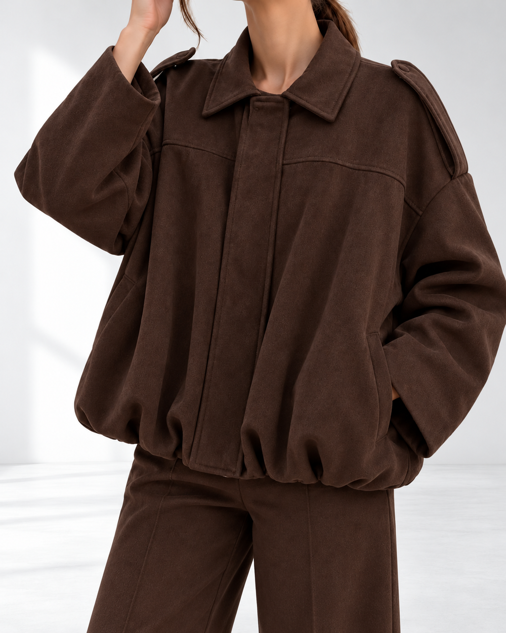 Aurelia™ | Relaxed Utility Jack in Suède-look