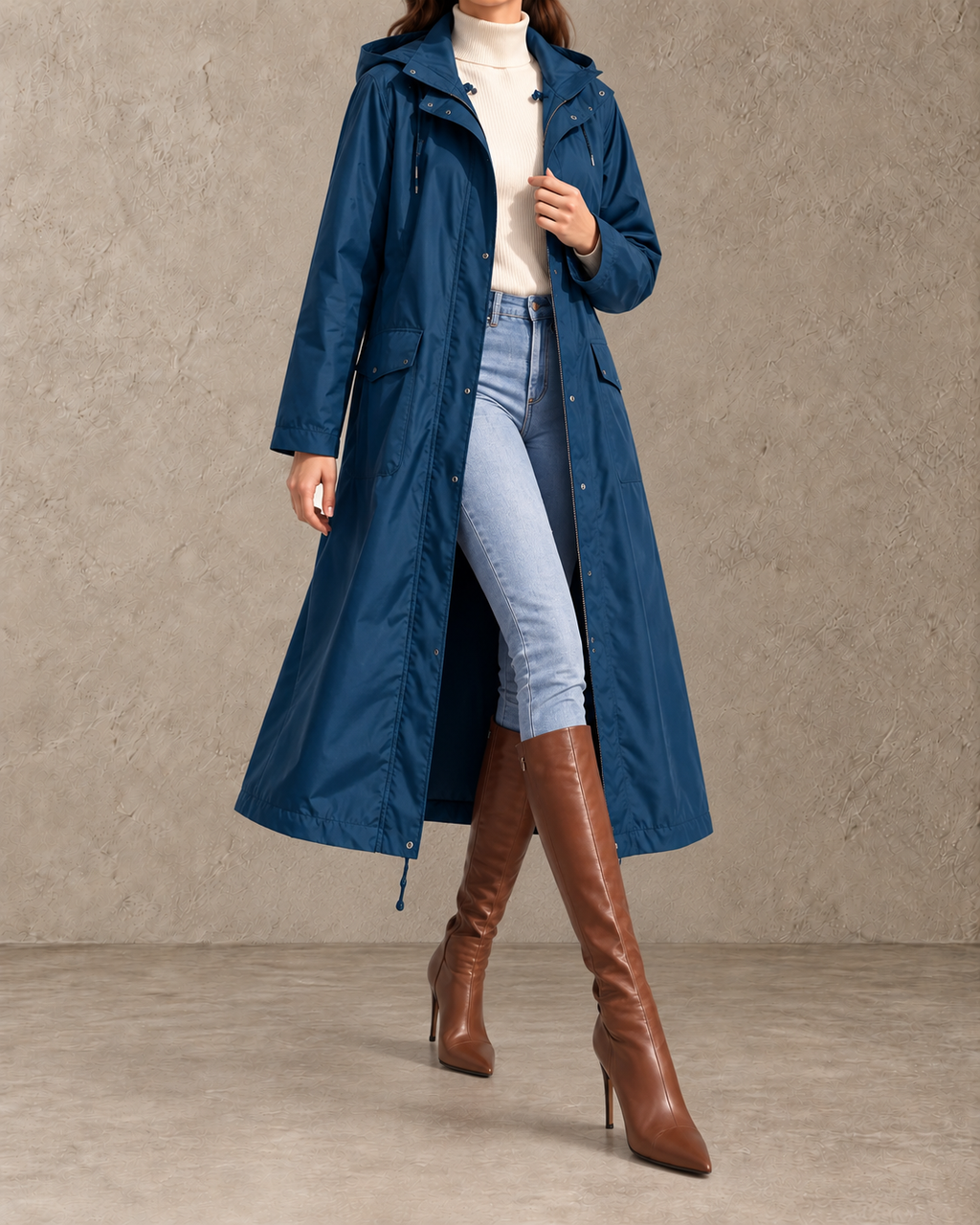 Mirelle™ | Lange Jas met Capuchon en Stippen