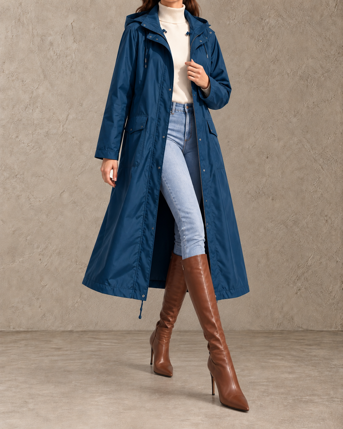 Mirelle™ | Lange Jas met Capuchon en Stippen